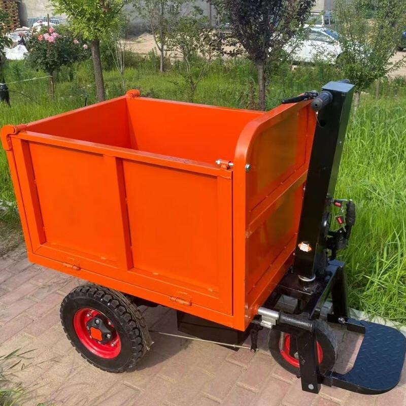 电动手推翻斗三开门工地拉沙车