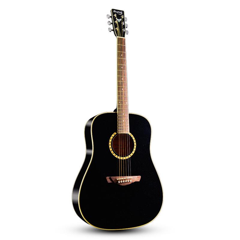 supugGD3504ZPD1寸民缺谣吉他黑色亮光角圆角吉它民谣木吉他乐器