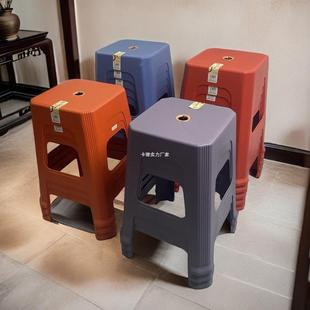 加熟胶AUS塑料凳特子厚餐桌椅塑厚家用方凳现代简约料凳高凳叠放