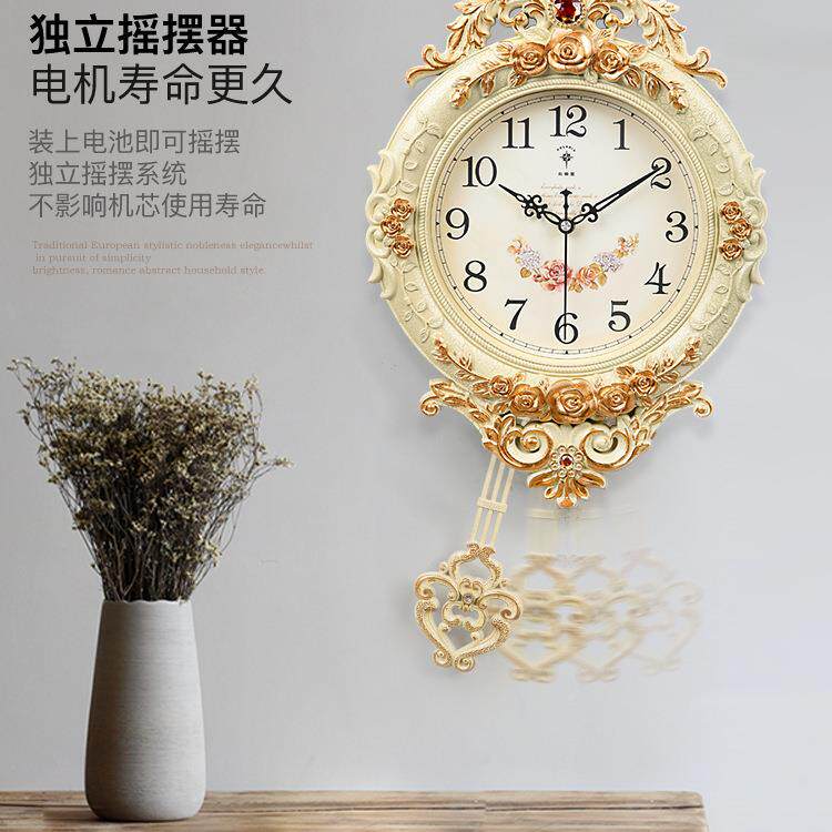 钟表轻奢挂钟0225新款时英尚挂静墙挂表音客厅时钟石F95TS8J8钟家