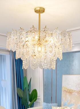 代轻奢客厅吊灯约后现AS111简主网红爆款大气复古法式玻璃卧室餐