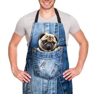 定制码数码印复古牛动物类可定制热河仔9-8图案数花印花围裙