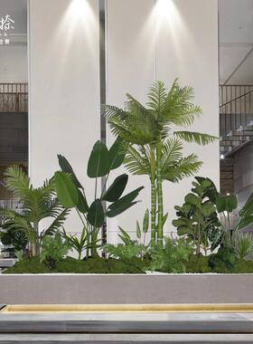 室内型大真配植物景观造景假绿植搭楼梯下橱仿窗商TB680513场盆栽