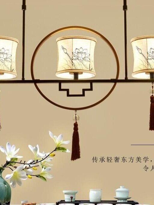 新中式荷花餐吊灯中国风