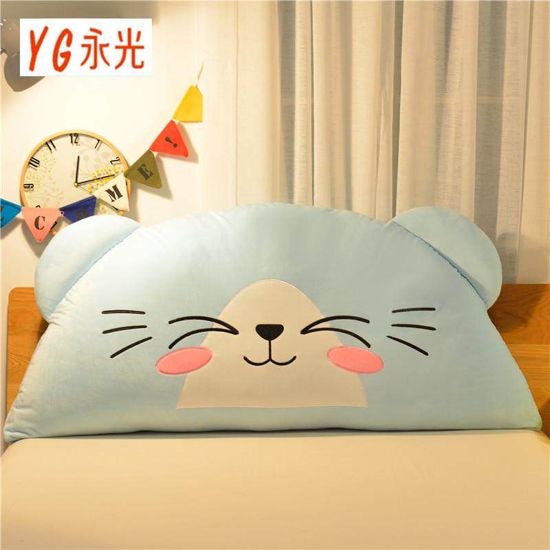 用厂卡家通刺绣款床头靠垫儿童纯色枕靠榻榻米三角大BBR靠背家
