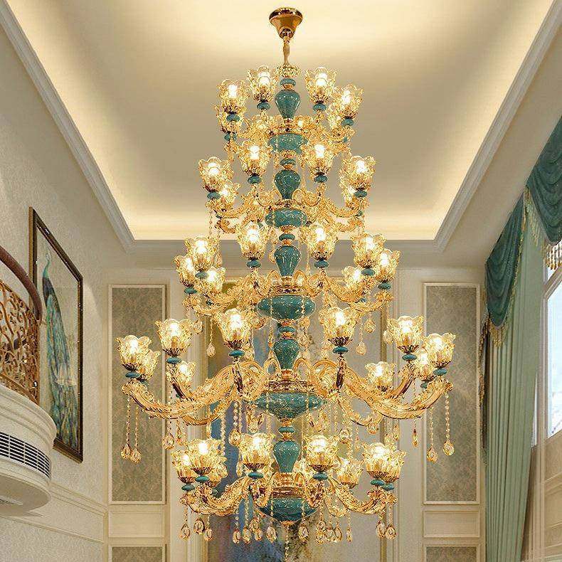 复式楼客厅大吊灯欧式别墅水晶梯中空62045楼楼中楼高跃层大厅挑,家装灯饰光源,智能吊灯,淘宝优惠券,粉丝福利购,淘宝优惠卷