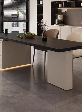 齐平岛台餐桌VWM一体极简简纯户伸缩多功能岩板家中用岛小型餐桌