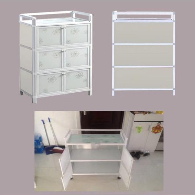 铝合金济碗柜家简易用橱柜厨房储物柜经型YTK餐不锈钢碗柜边柜茶