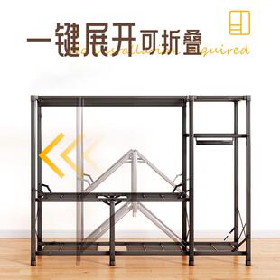 简易折叠布衣柜安装金属免框架加厚钢构布套全封结挂闭拉873链衣架