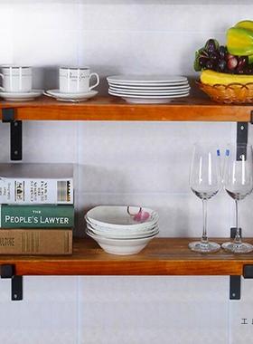墙上置物架一隔板实字木搁板客厅厨房收纳架承书FTS重简层板墙壁