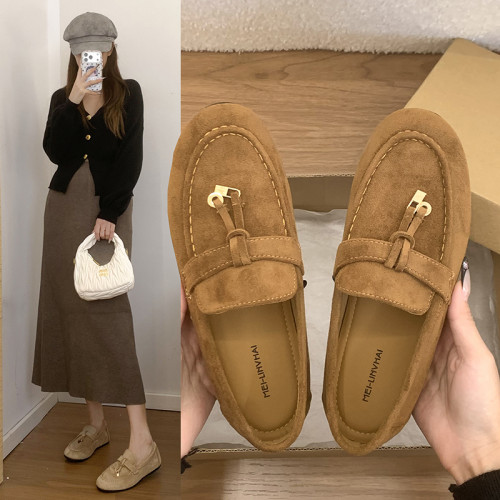 复古老钱风平底乐福鞋女2026