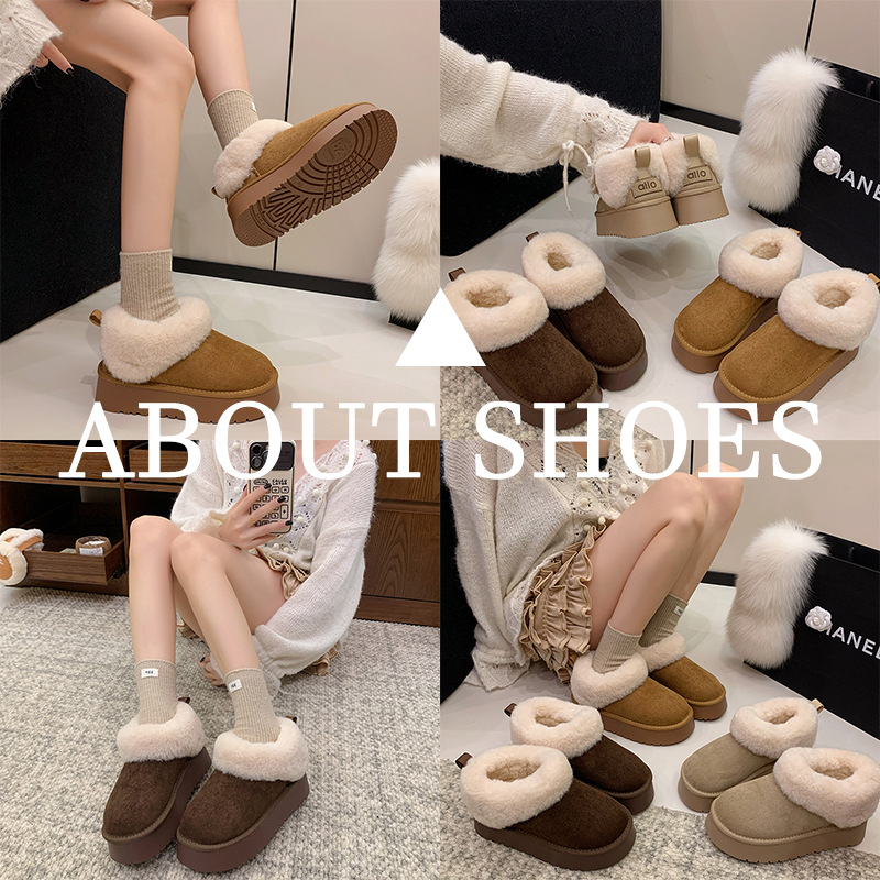 毛毛口雪地靴女2025冬季新款