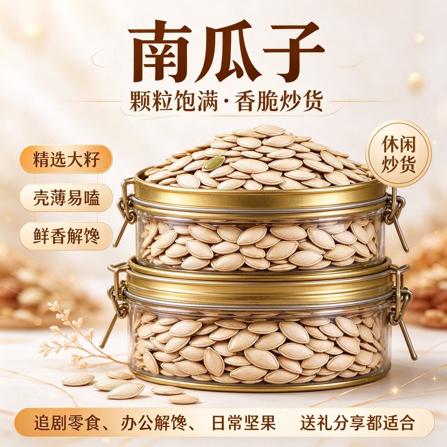 新货罐装椒盐原味熟南瓜子