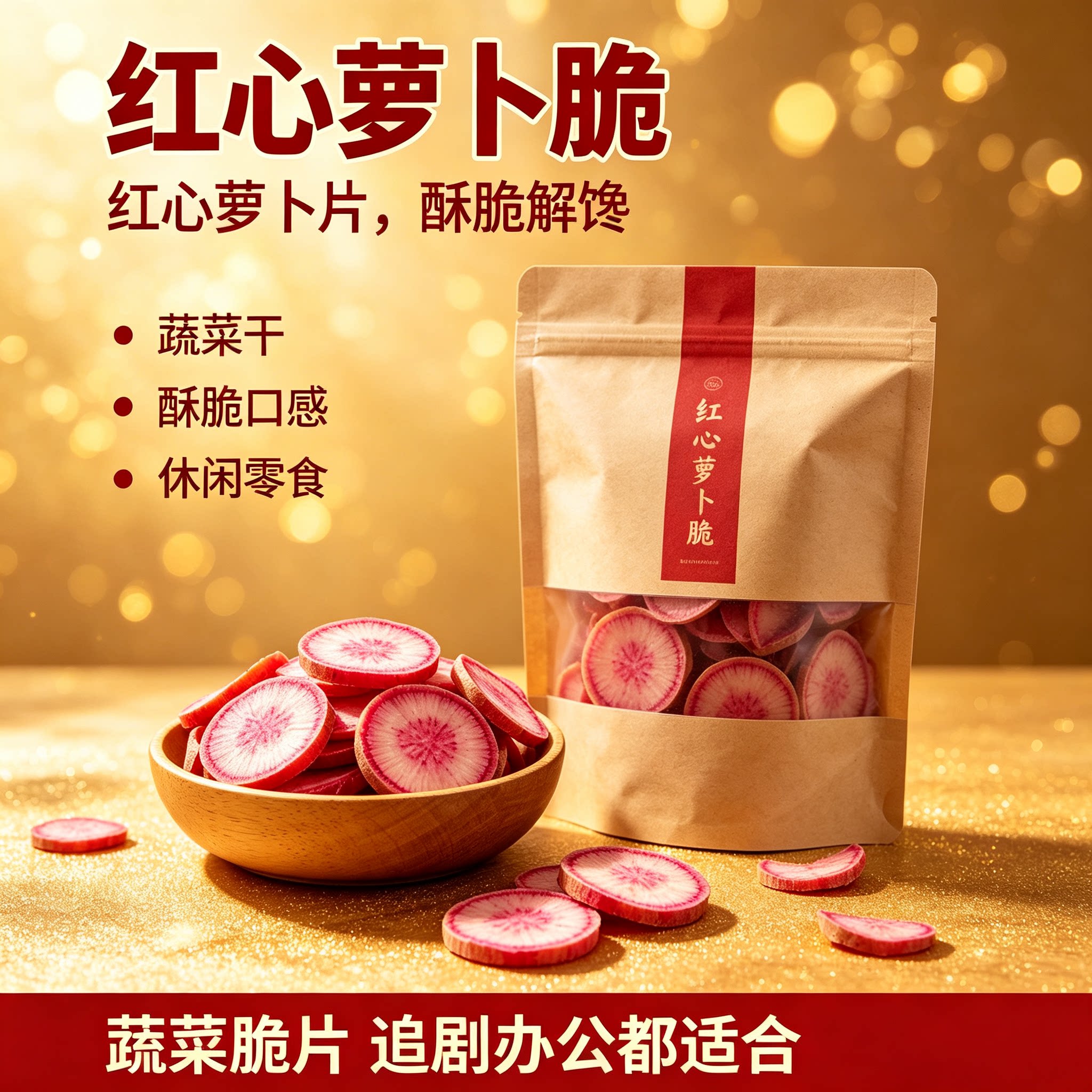 冻干红心萝卜脆片即食零食