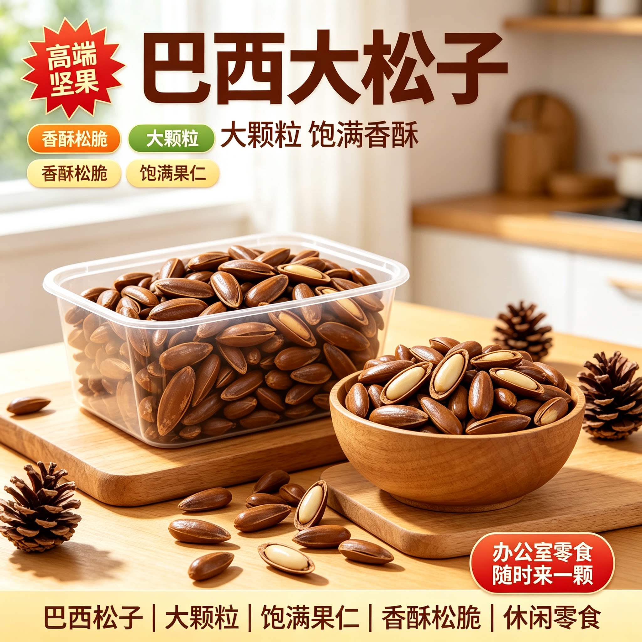 官方旗舰新货巴西手剥特大松子