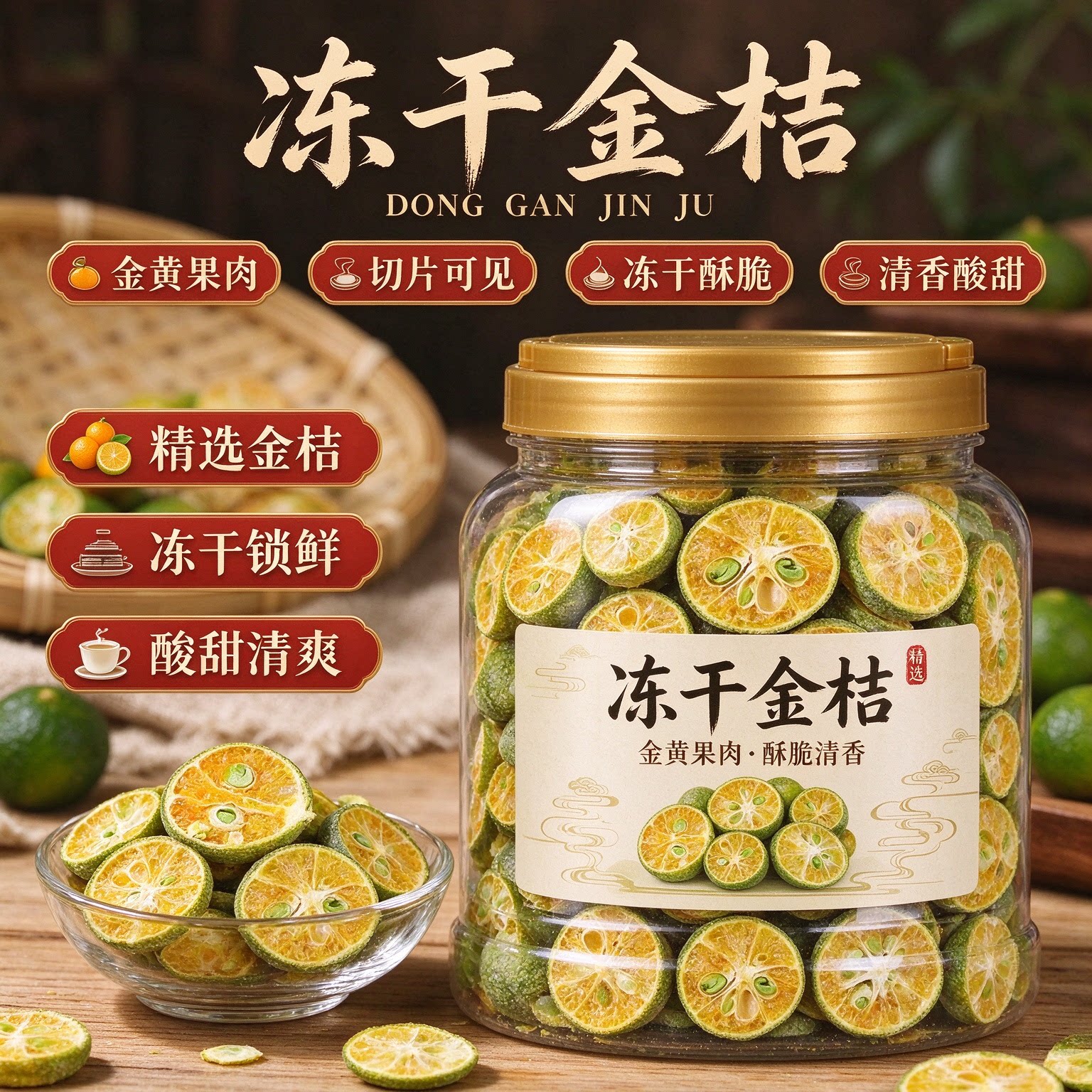 冻干青金桔青柠泡茶果干
