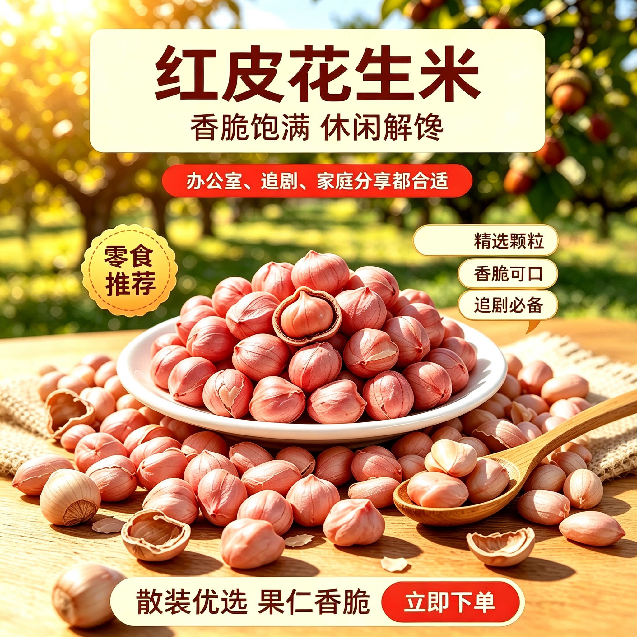 黑龙江四粒红花生仁500g新货