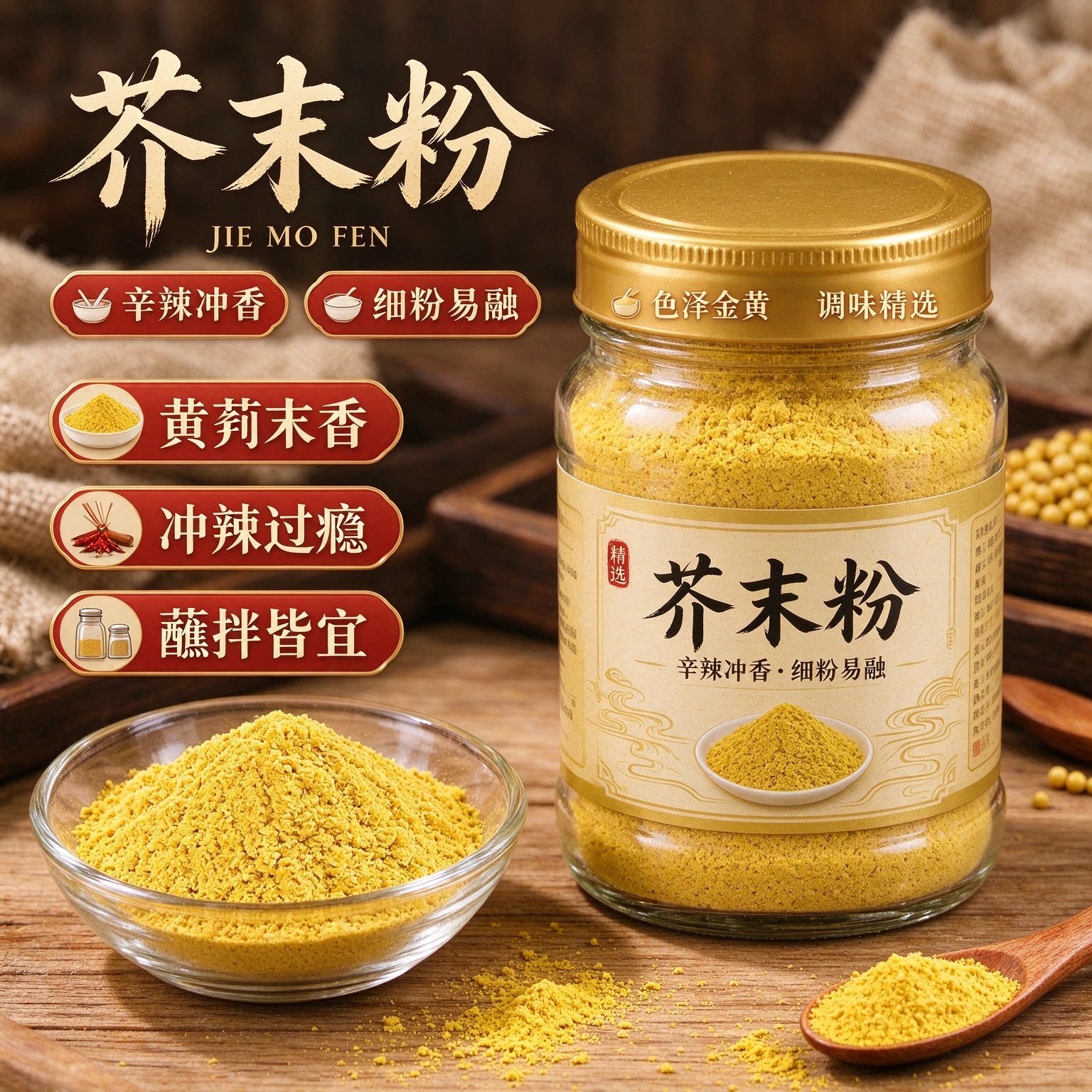 正宗无添加黄芥末粉凉皮专用