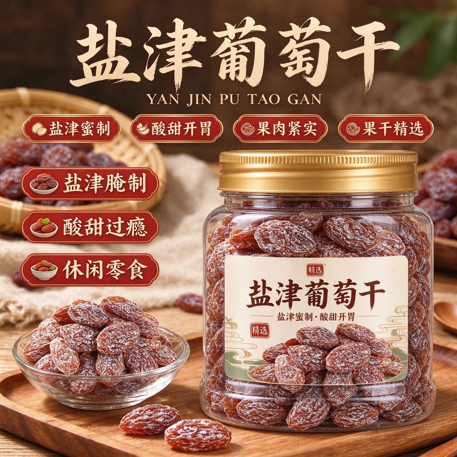 无核盐津提子葡萄干酸甜零食