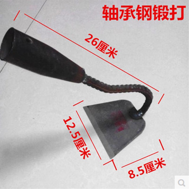 轴承钢锄头小号农用工具园艺除草神器全钢松土开垦挖W地勺锄头锻