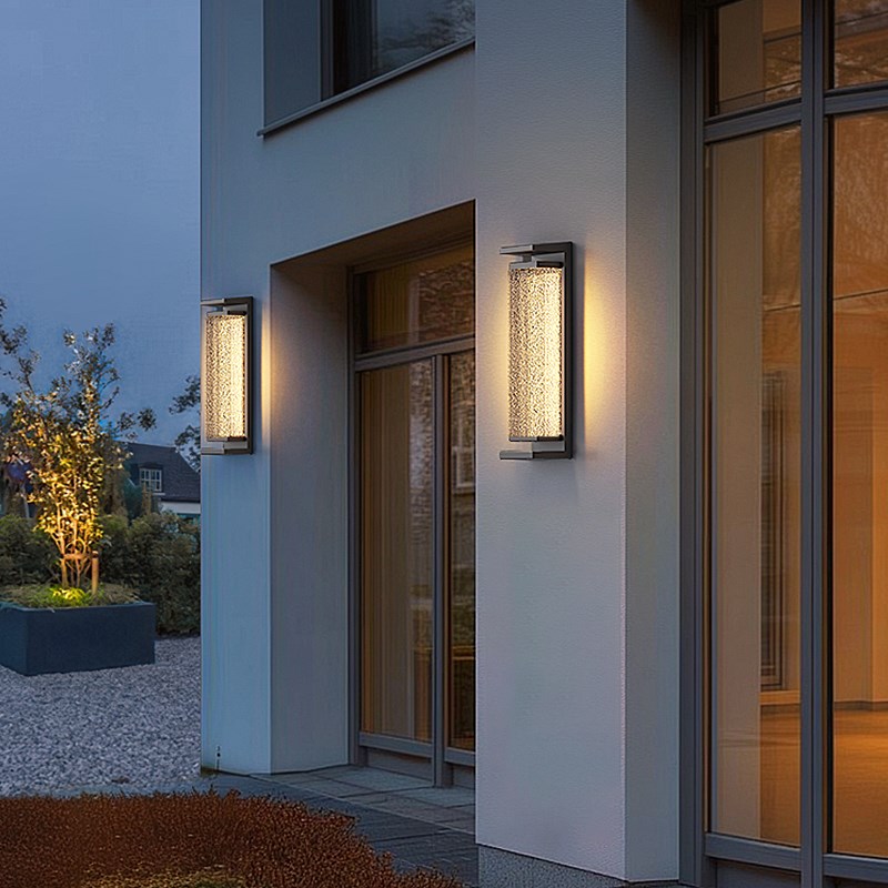 户外太阳能壁灯花园庭院灯别墅大门两侧I外墙壁灯简约长条防水壁