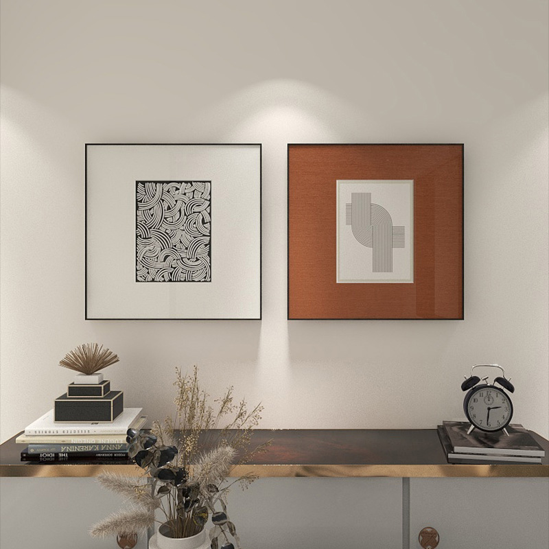 餐厅装饰画轻奢高级感2024x新款黑白客厅沙发背景墙壁卧室床头挂