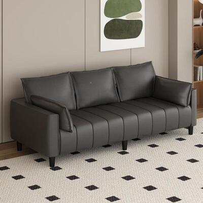 洗户QKC公寓客厅简免约猫爪理发拼色双人沙发三人小型出租店屋皮