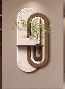 水培植玄挂关装饰画岩砂立体奶油风画入户YVX绿门走廊过道客厅壁