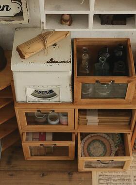 叁杉抽家居办公书桌玻璃屉式防尘小储物柜宿舍面理SSD-00C0整收纳