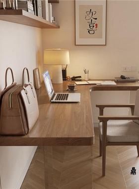 实木悬简浮亚克力办拐角书桌现代约YKLDNZ03转角公桌卧家用双人电