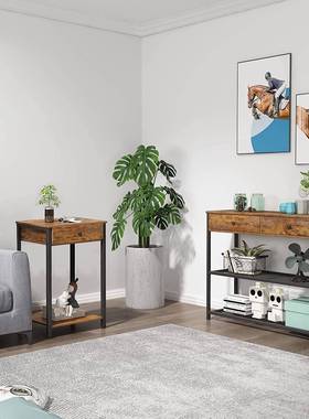 发边几置物小CPX架客厅沙桌子带抽屉代简约收纳架现铁艺床边桌