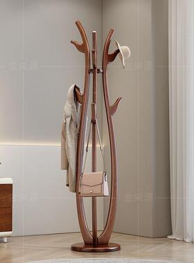 新中式实木树23251衣架帽挂衣架卧室衣架办服公室简约风加高加粗