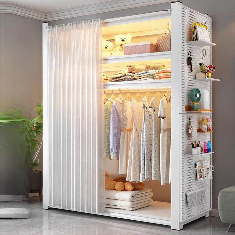 架衣柜开放式衣架置物架带挡帘收纳加厚遮多层出帽租TML屋货简易