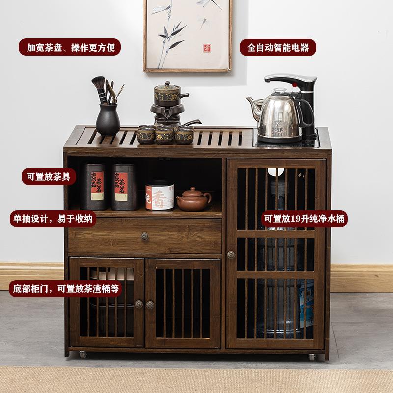 新中家用移式动茶桌客小67527930茶台实木泡茶车几茶茶柜烧水厅壶
