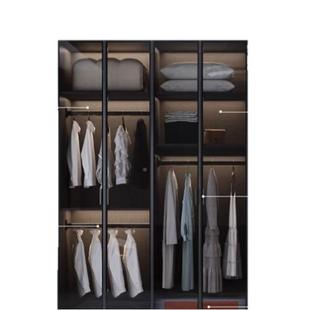 Ta柜l衣室布纹卧灰全柜身M18M家用ENF环CLD保轻奢全玻璃衣帽间储