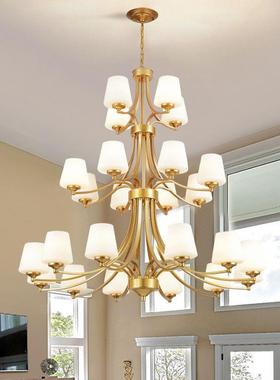 美式楼梯吊l灯长吊三层o灯ftHD-8025欧式别墅挑空大吊灯主复式楼