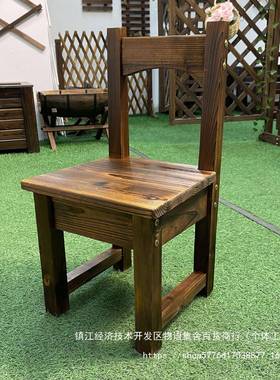 小VTN子小防腐木木实木户外子方复古靠背凳质凳矮凳椅家用旋转圆