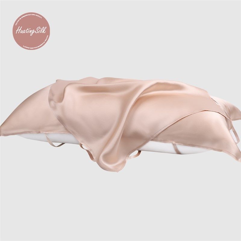 真丝枕巾四季100桑蚕丝绸枕巾枕套加L厚旅行真丝肤色枕巾新
