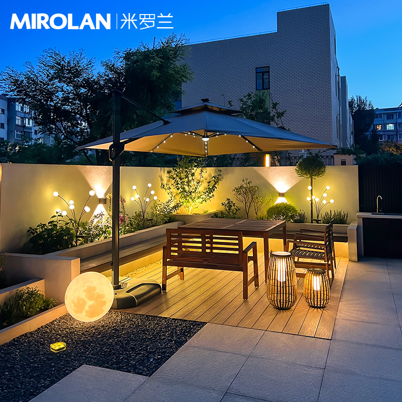 庭院造景a布置太阳能户外灯庭院灯打造阳台小花园别墅小院装饰