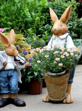 户外花园庭院装i饰品摆件花缸园艺动物花盆工艺品雕塑大号创意