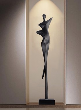 玄关人形艺术壁龛细高装饰大摆A件客厅入户瘦长型轻奢抽象落地雕