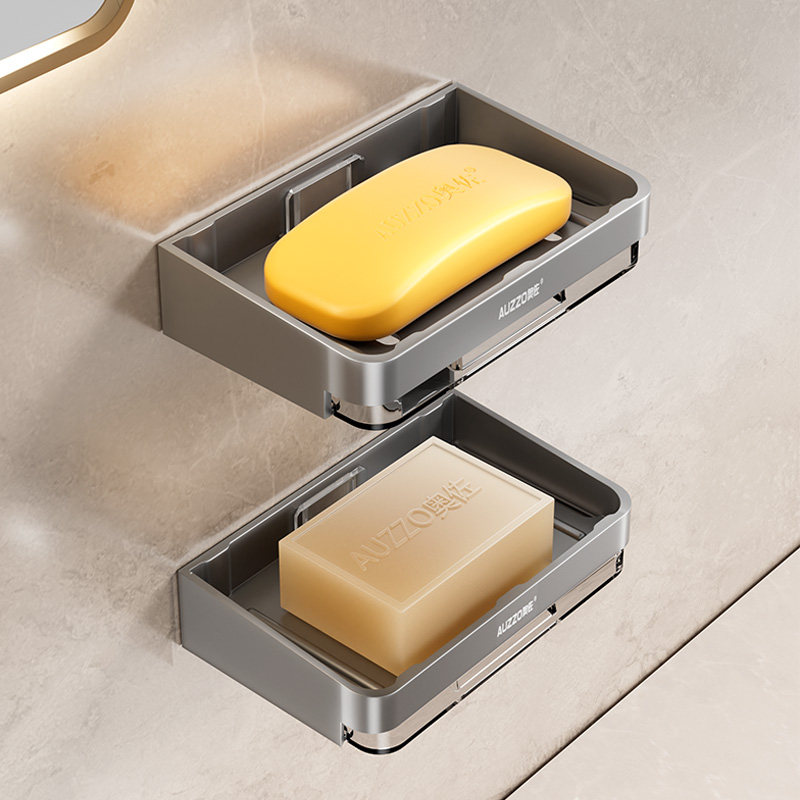 浴室无痕免打孔肥皂盒香皂沥水架卫生间J洗漱台置物架壁挂式洗手