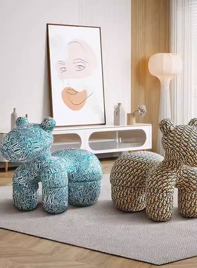 网红创意b小马座椅大型客厅落地摆件软装饰品羊驼高档乔迁新居礼