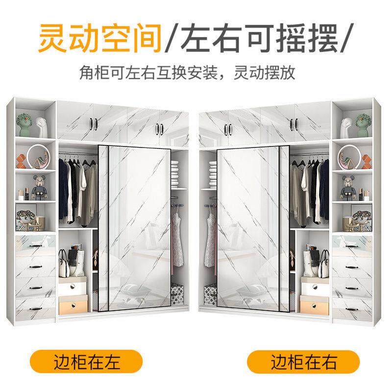 新款推拉衣柜家用卧室出无品牌/约租房用衣橱现门代简小木质户型