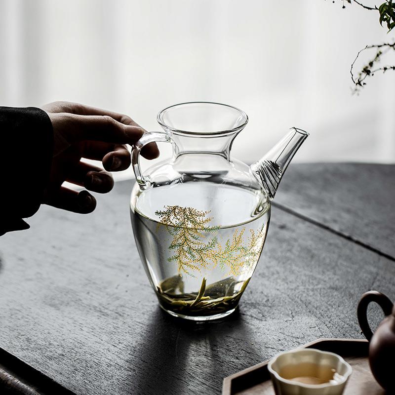 宜室茶话滤仿宋茶高壶硅耐热玻璃茶壶绿茶花茶壶硼执壶泡茶壶xsz-图片