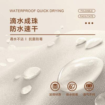 折叠浴帘杆免打孔防水防新型霉浴帘浴浴室HQU淋帘异形伸缩晾晒挂