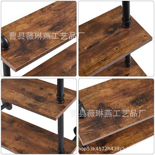 美客式PJ-TM004乡村创意管置风物架复古水工业厅卧室书房铁木多层