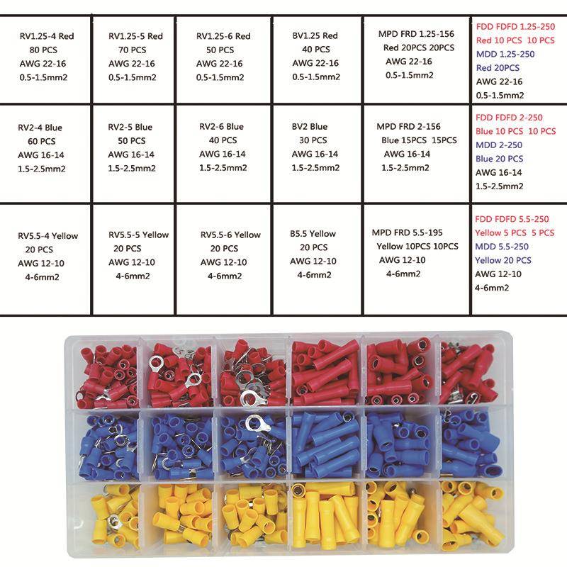 冷压接线端头装组合装装端子连接端子套盒18种70盒XTC0PCS