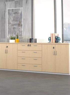 木质矮柜储物柜文柜地办公件带锁案柜子办NOL公室隔断柜资料柜柜