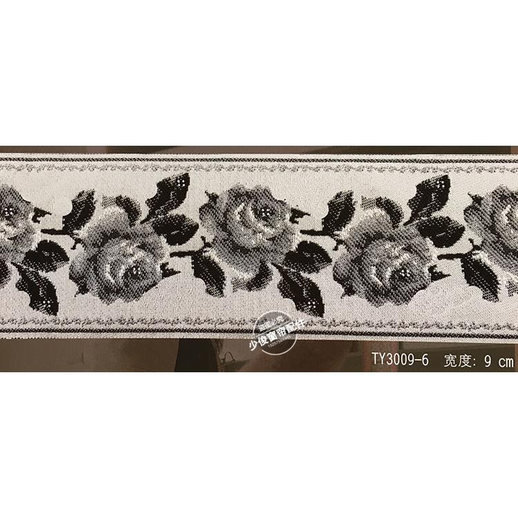 新款9公分接麻料花边织带帘拼无品牌/花垫边中式软装窗汉服织带靠